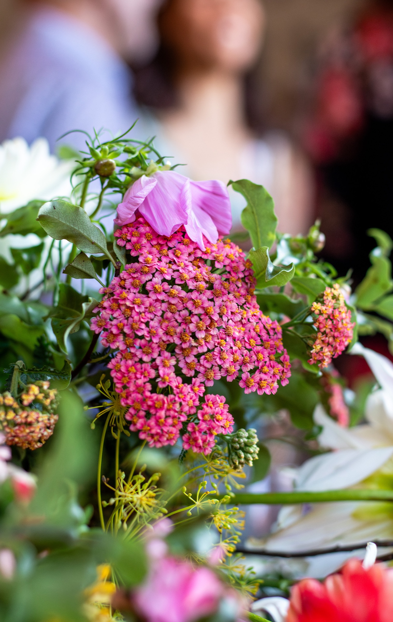 Floral arrangement and wedding bouquet detail